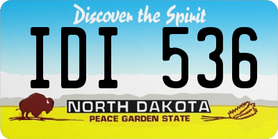 ND license plate IDI536