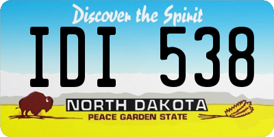 ND license plate IDI538