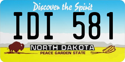 ND license plate IDI581