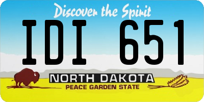 ND license plate IDI651
