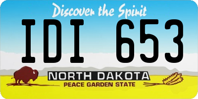ND license plate IDI653