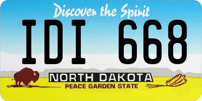 ND license plate IDI668