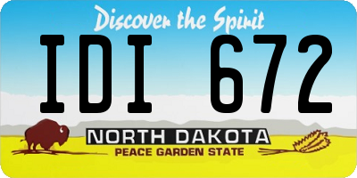 ND license plate IDI672