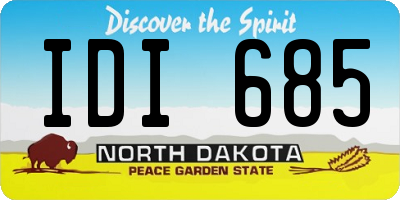 ND license plate IDI685