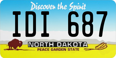 ND license plate IDI687