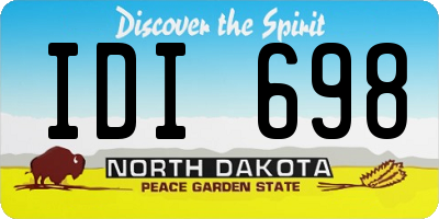 ND license plate IDI698