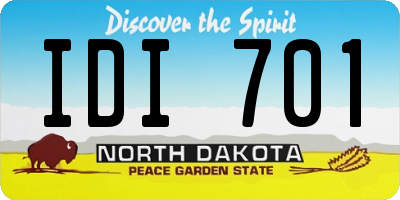 ND license plate IDI701
