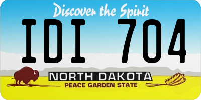 ND license plate IDI704