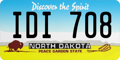ND license plate IDI708