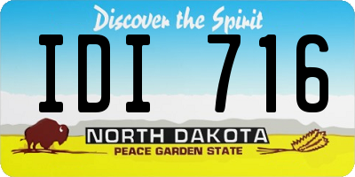 ND license plate IDI716