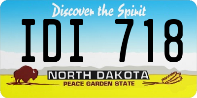 ND license plate IDI718