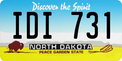 ND license plate IDI731
