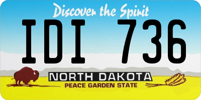 ND license plate IDI736