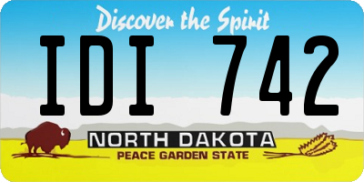 ND license plate IDI742