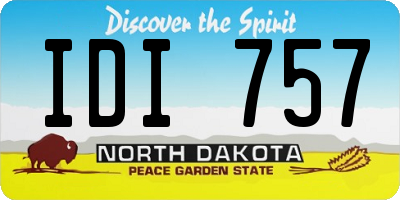 ND license plate IDI757