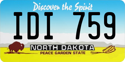 ND license plate IDI759