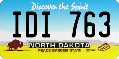 ND license plate IDI763