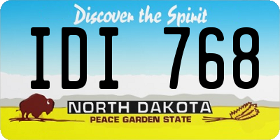 ND license plate IDI768