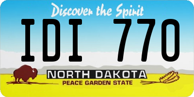 ND license plate IDI770