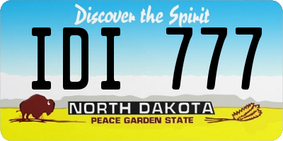ND license plate IDI777