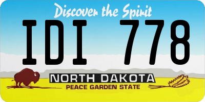 ND license plate IDI778