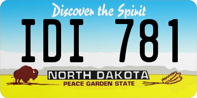 ND license plate IDI781