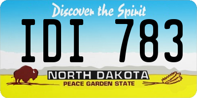 ND license plate IDI783