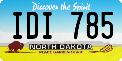 ND license plate IDI785