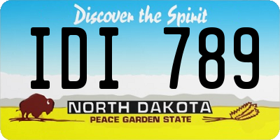 ND license plate IDI789