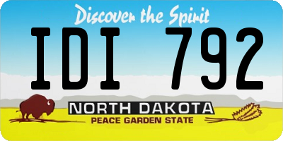 ND license plate IDI792