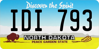 ND license plate IDI793