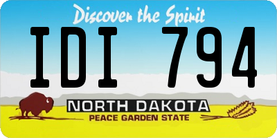 ND license plate IDI794