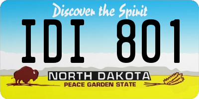 ND license plate IDI801