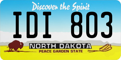 ND license plate IDI803