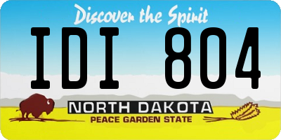 ND license plate IDI804