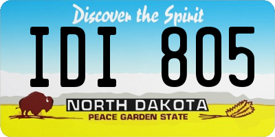 ND license plate IDI805