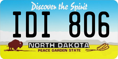 ND license plate IDI806