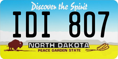 ND license plate IDI807