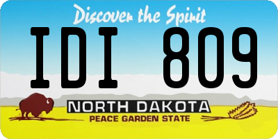 ND license plate IDI809