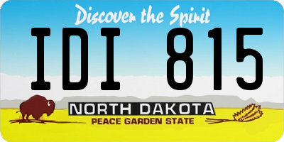 ND license plate IDI815
