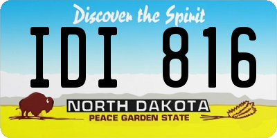 ND license plate IDI816