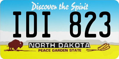 ND license plate IDI823