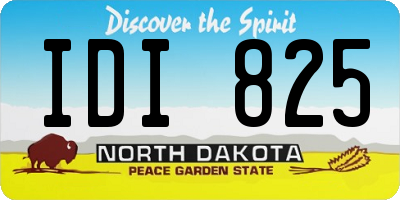 ND license plate IDI825