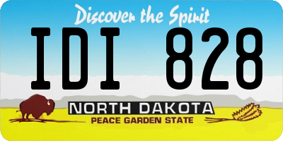 ND license plate IDI828