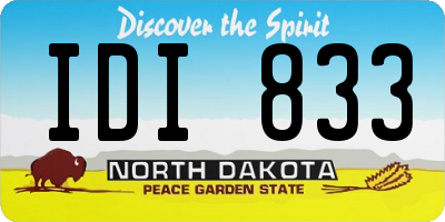 ND license plate IDI833