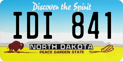 ND license plate IDI841