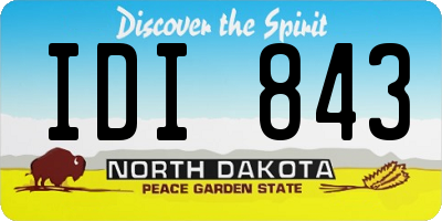 ND license plate IDI843