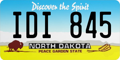 ND license plate IDI845