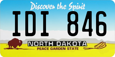 ND license plate IDI846