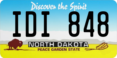 ND license plate IDI848